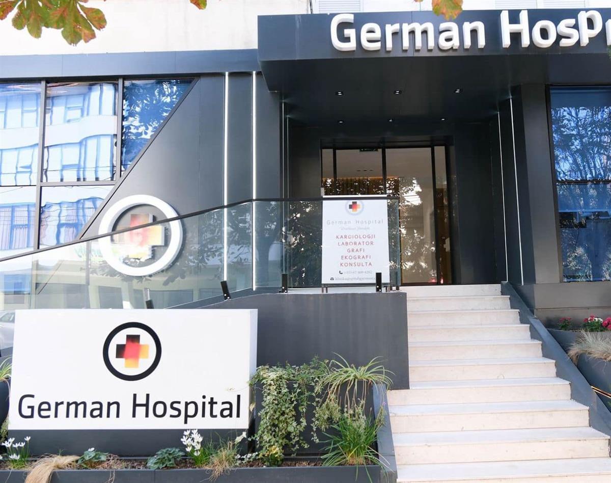 German Hospital Tirana Outside Entrance 3