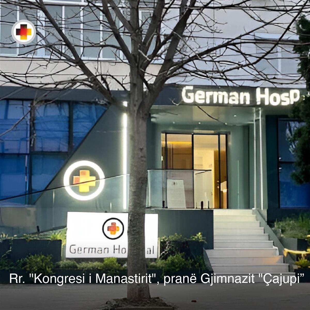 German Hospital Tirana Outside Entrance 1